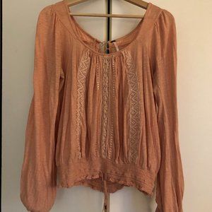 Free People lace and embroidered top, size M